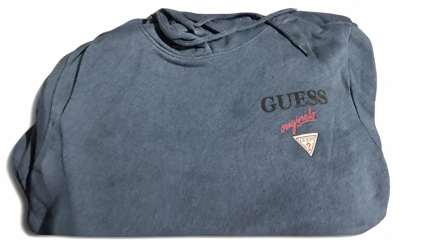 Navy Guess Originals hoodie, folded