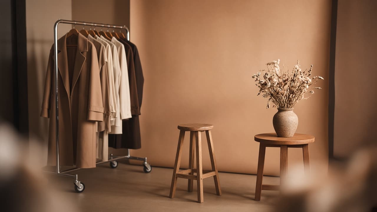 Garments on a rail